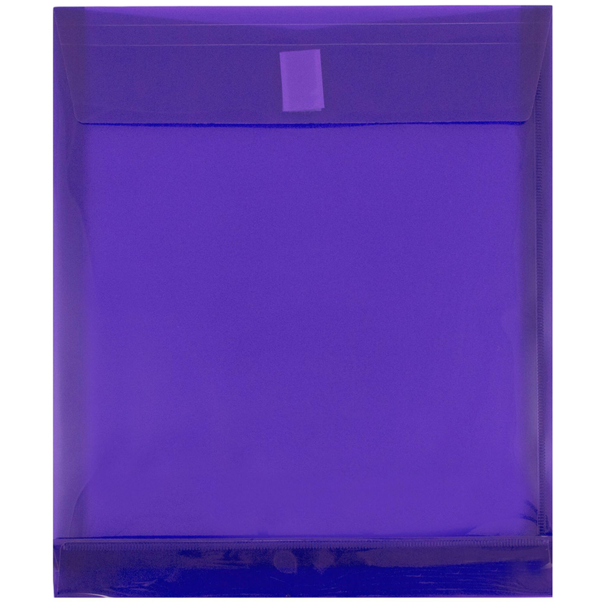 JAM Paper 9.75" x 11.75" Assorted Plastic Expansion Envelopes with Hook & Loop Closure, 6ct.